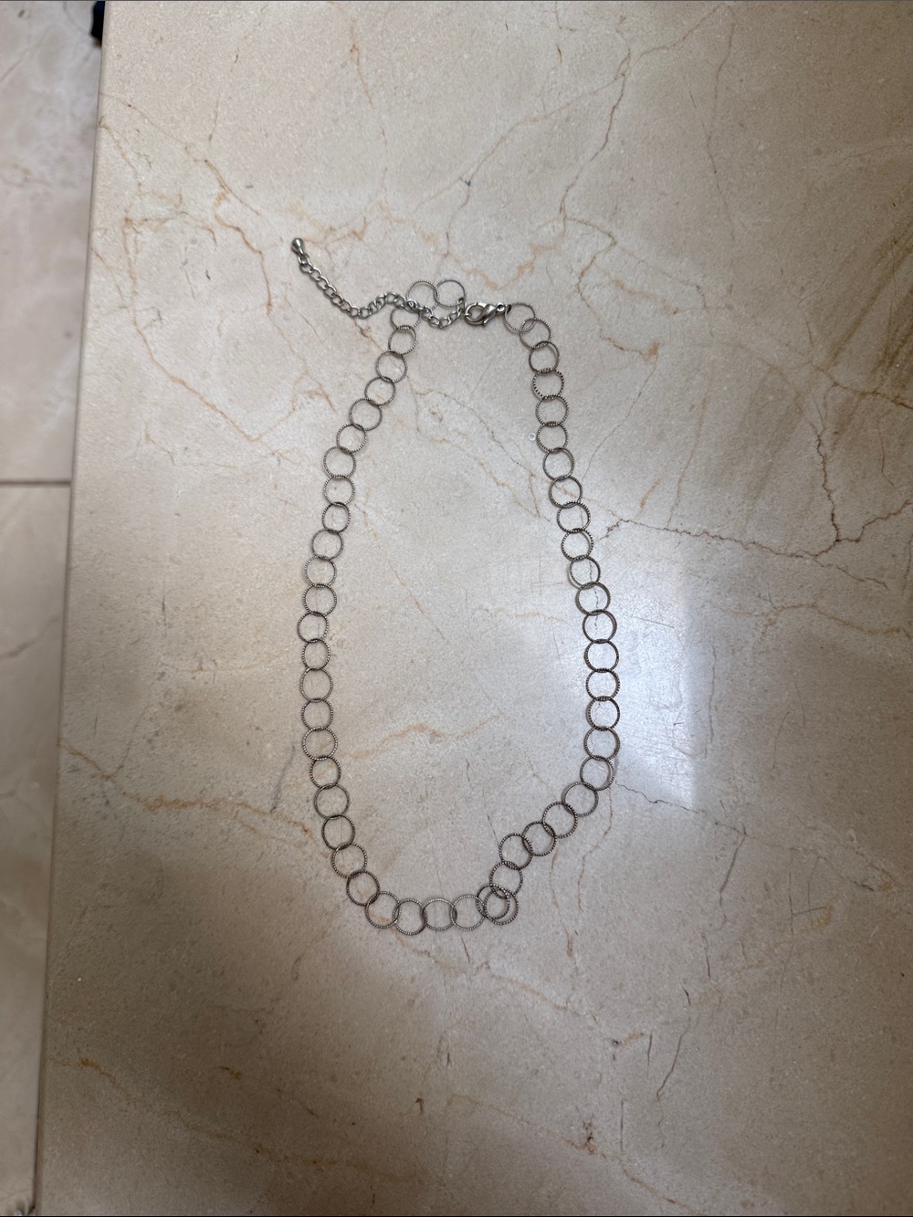 Dansk Silver Open Circle Link Necklace - Women's Jewelry